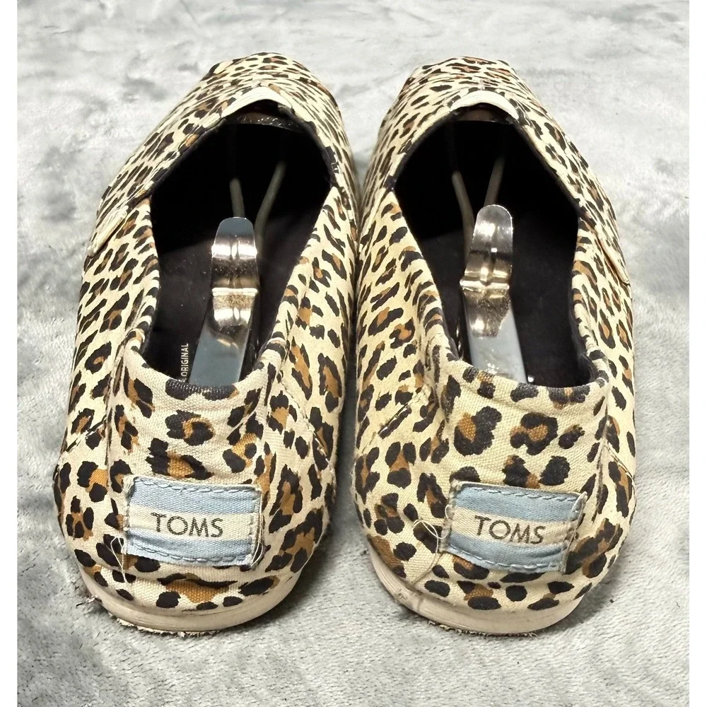 Toms Classic Alpargata Flats Womens 8 Leopard Print Canvas Slip On Shoes
